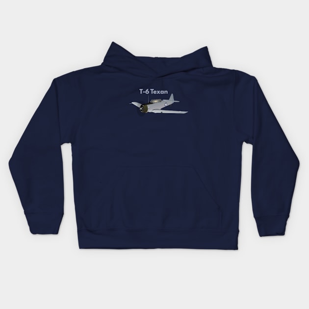T-6 Texan Trainer Aircraft Kids Hoodie by NorseTech